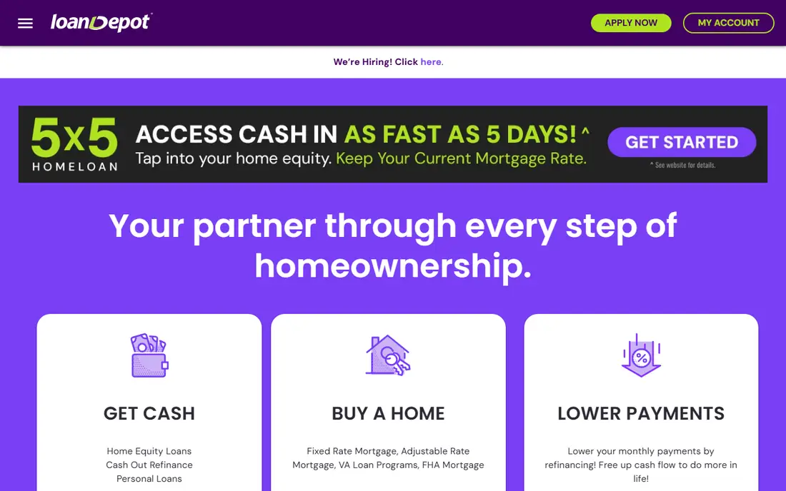 loanDepot website