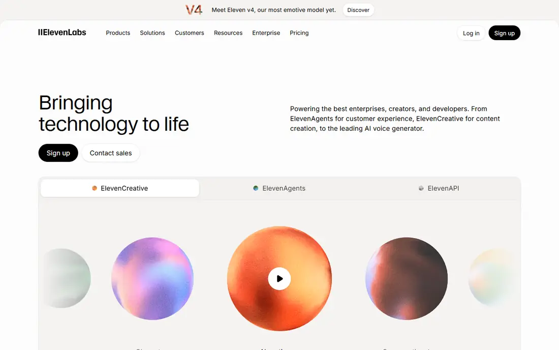 ElevenLabs Music website