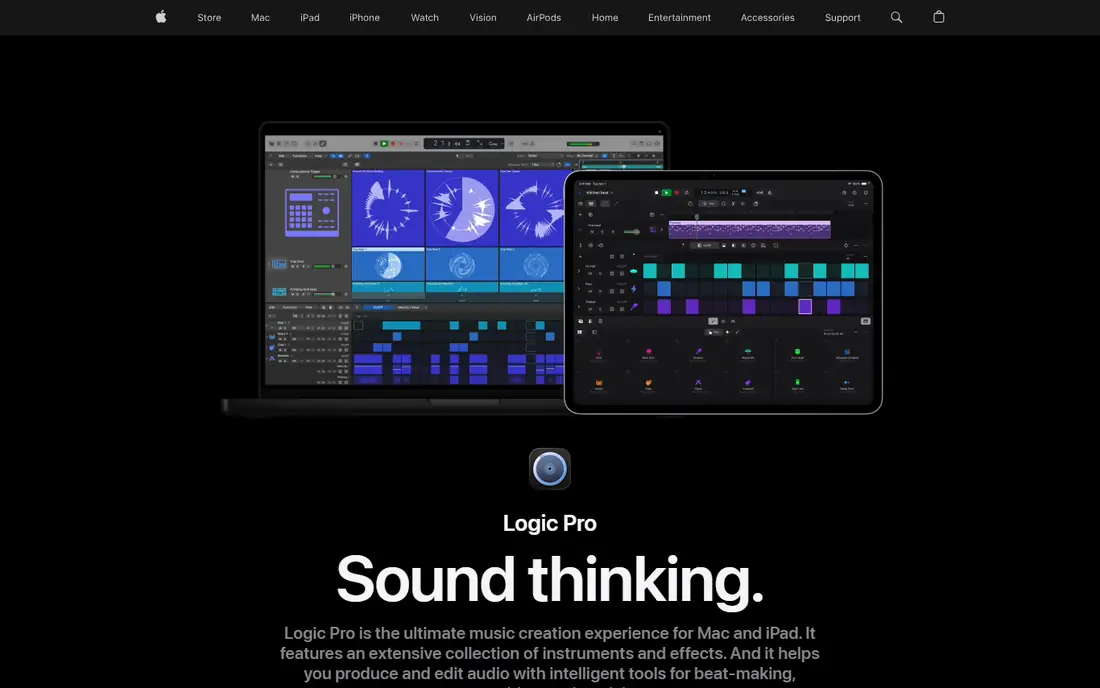 Logic Pro website