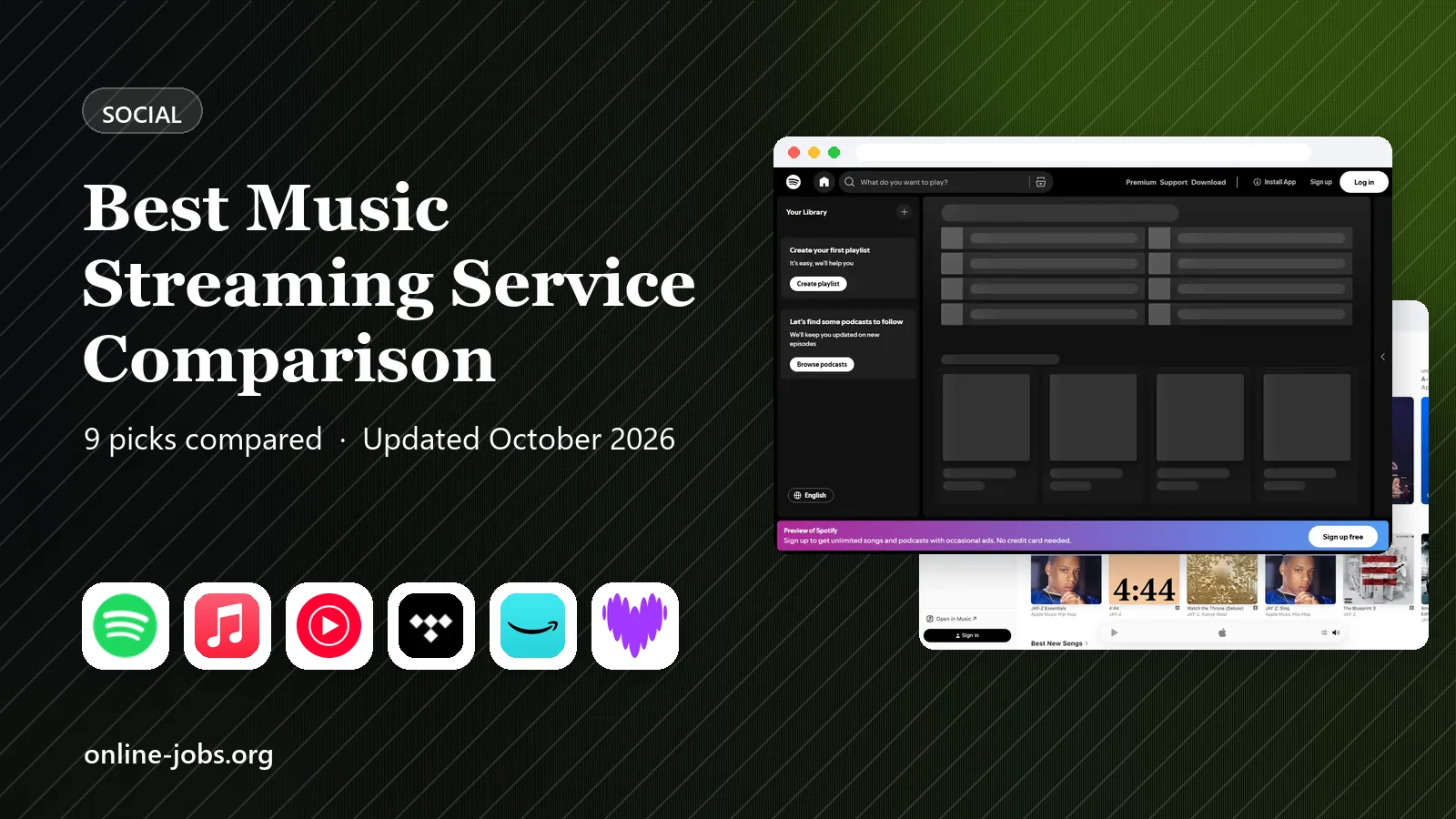 Best Music Streaming Service Comparison in 2026: 9 Services Compared