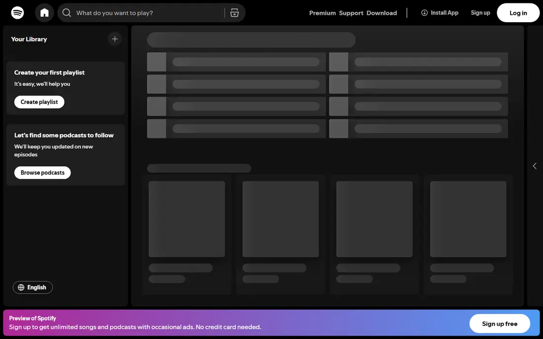 Spotify website