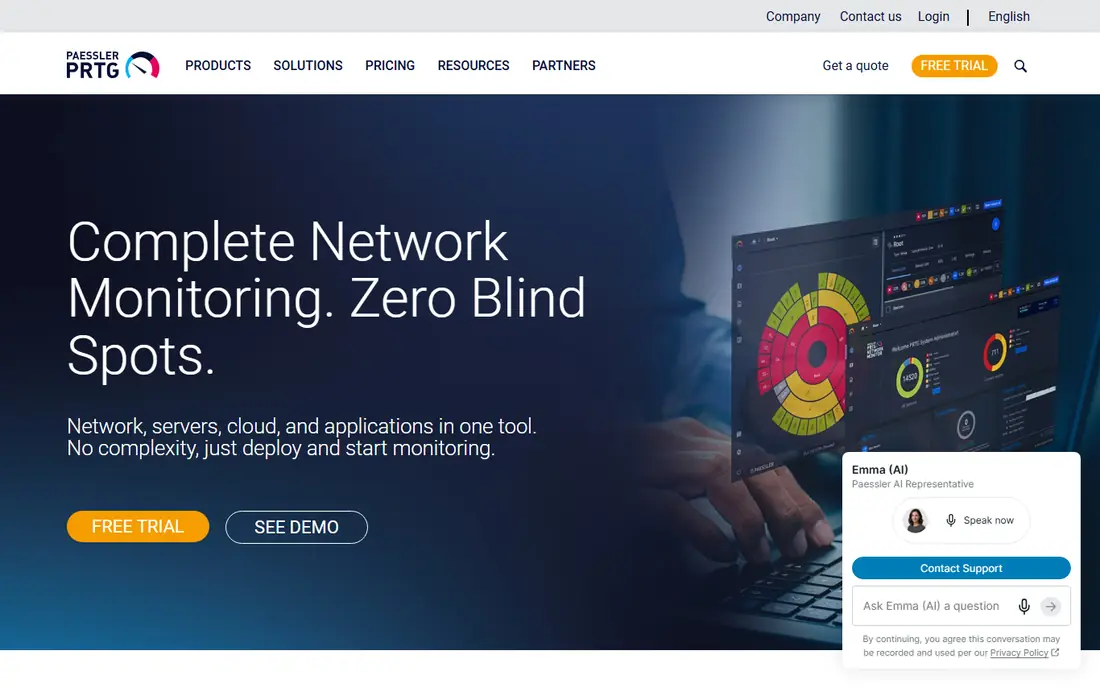 Paessler PRTG website
