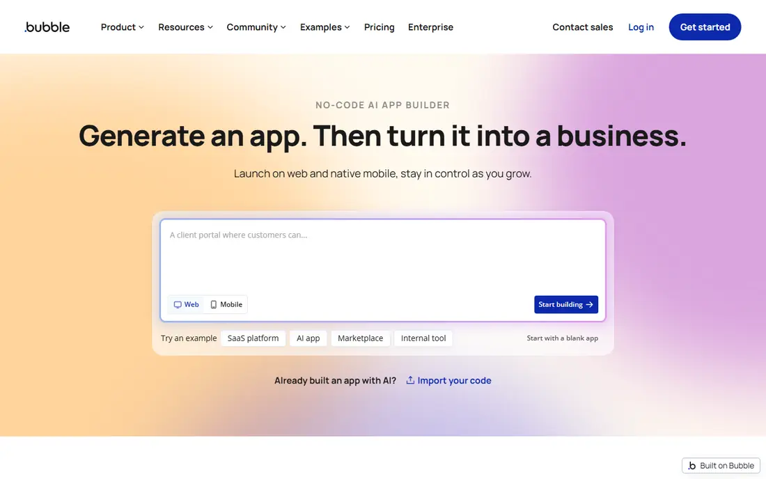 Bubble website