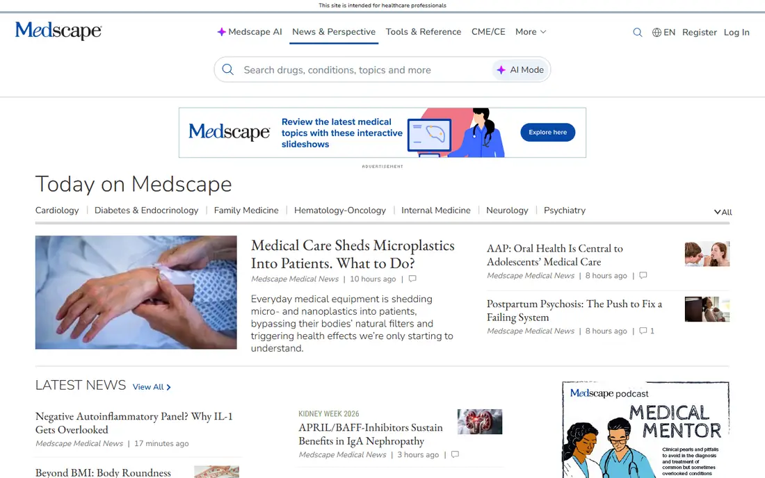 Medscape website
