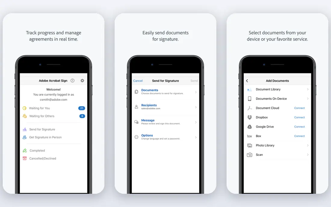 Adobe Acrobat Pro app screenshots