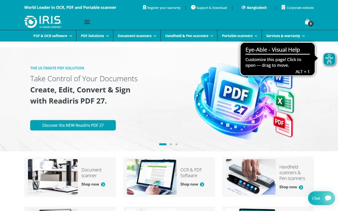 Readiris PDF website