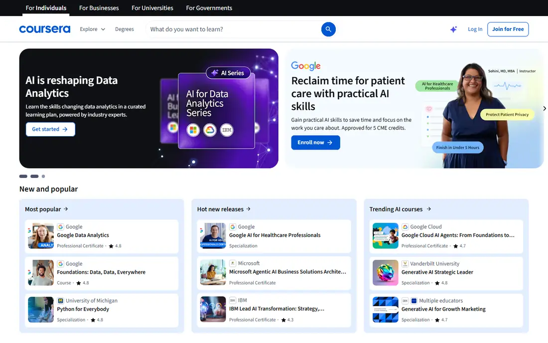 Coursera website