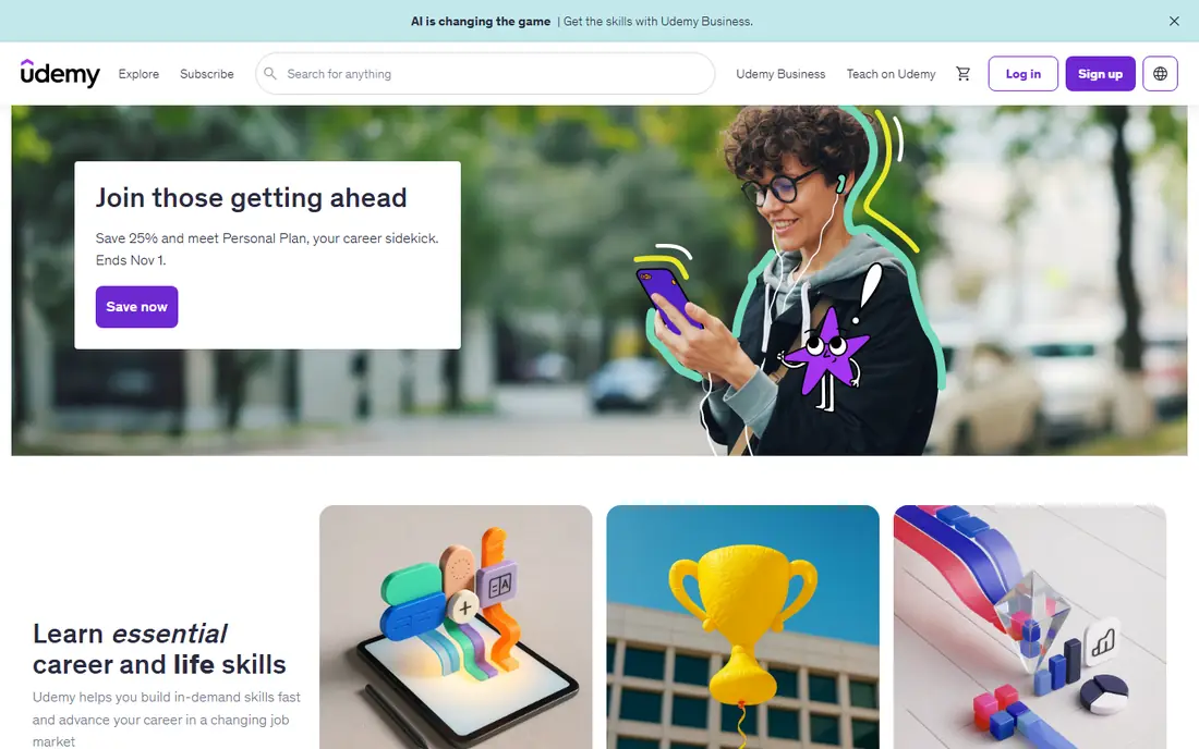 Udemy website