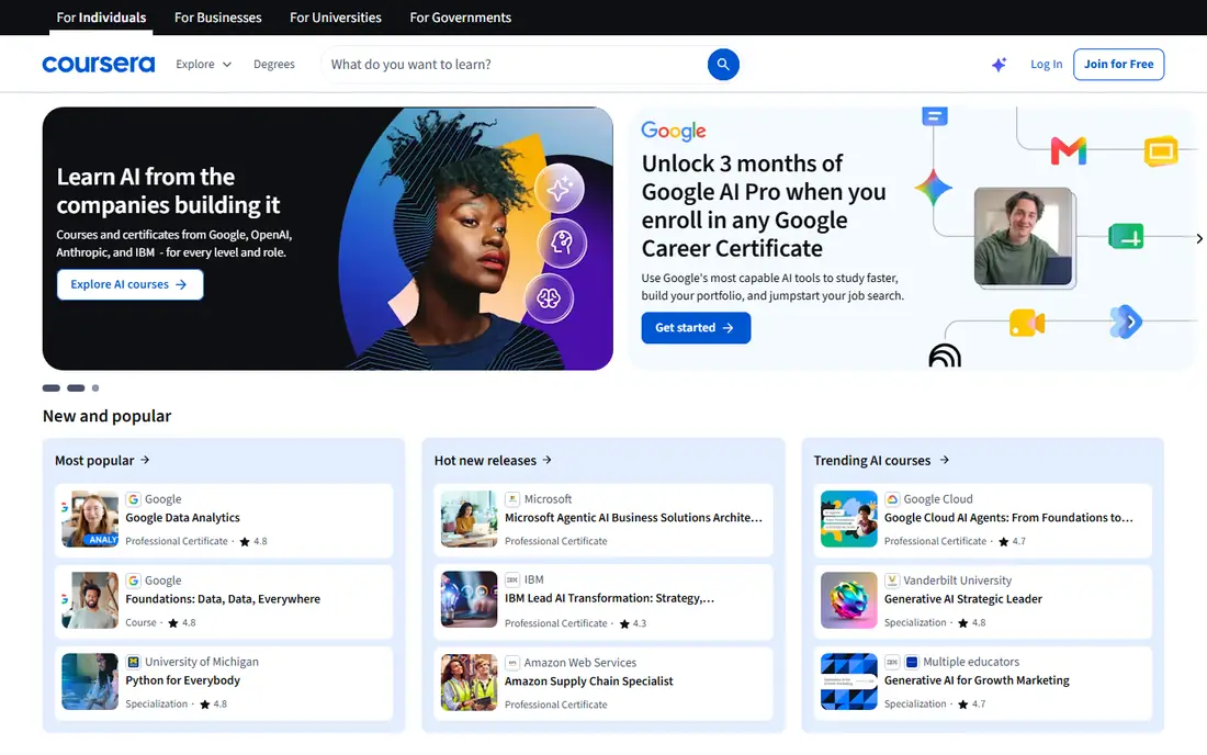 Coursera website