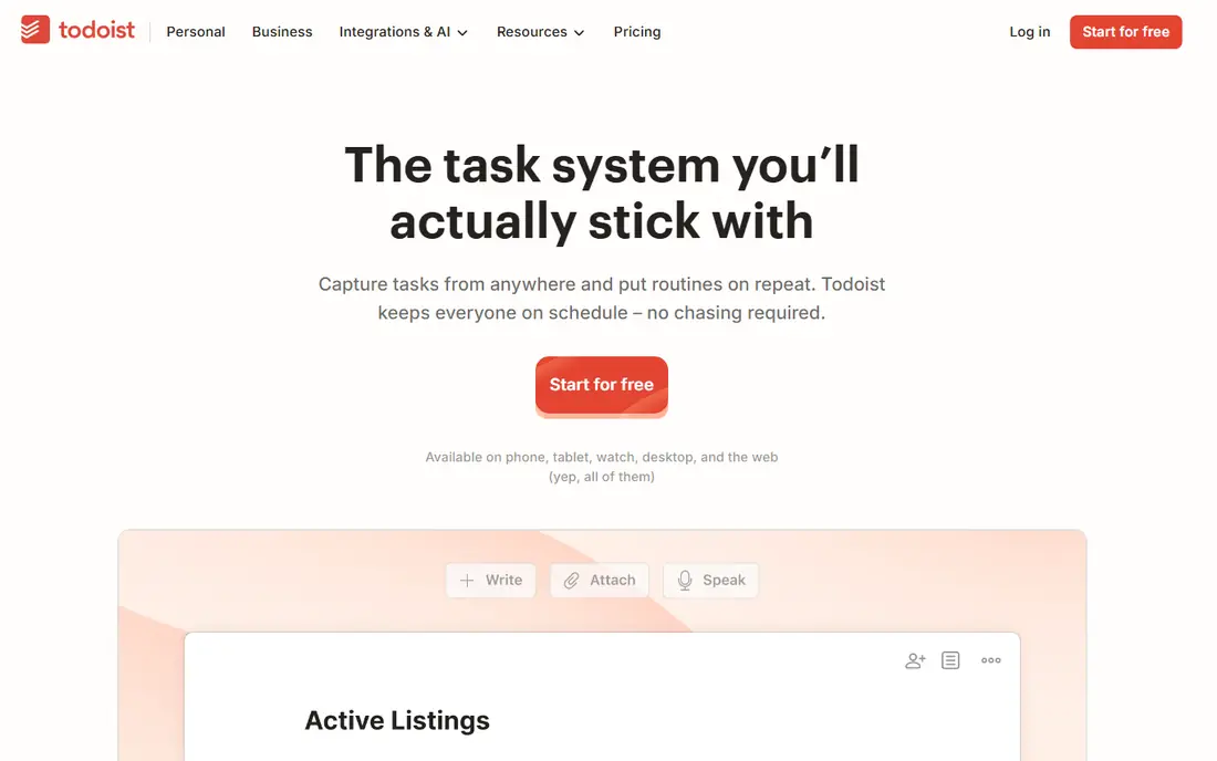 Todoist website