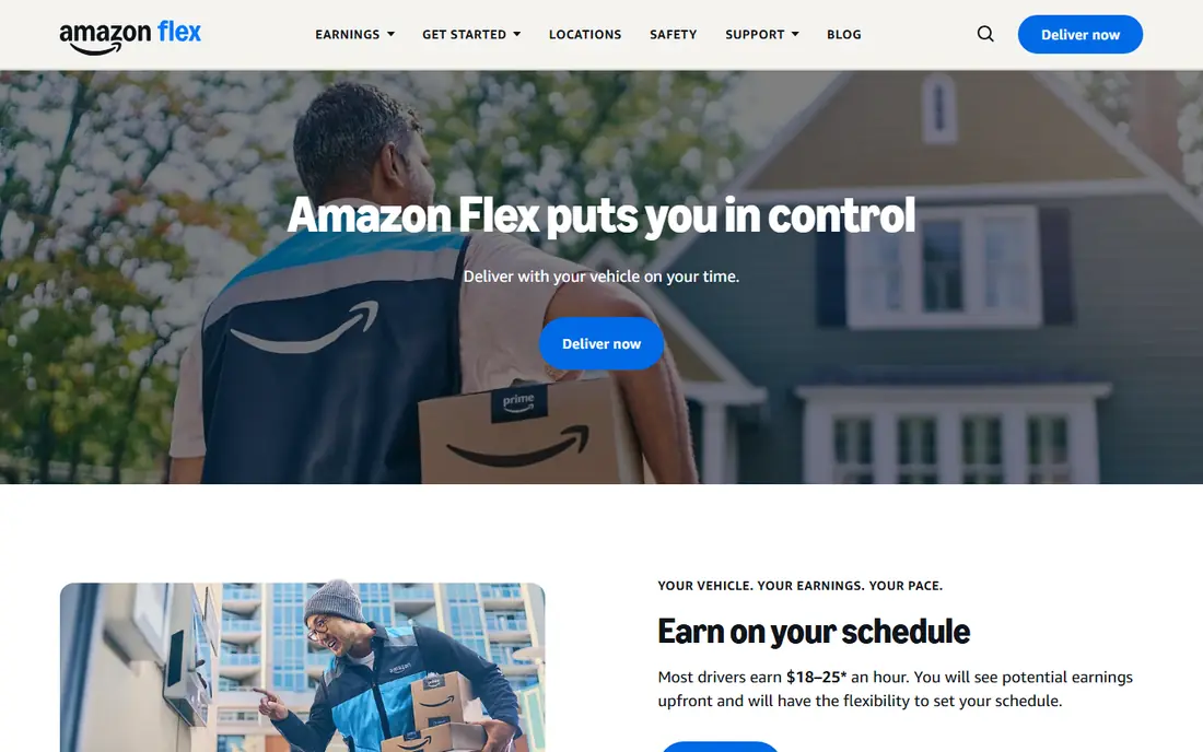 Amazon Flex website