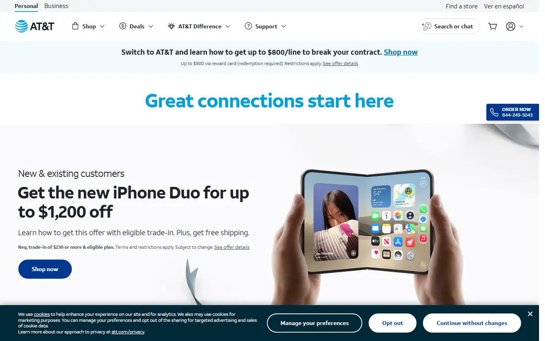 AT and T website