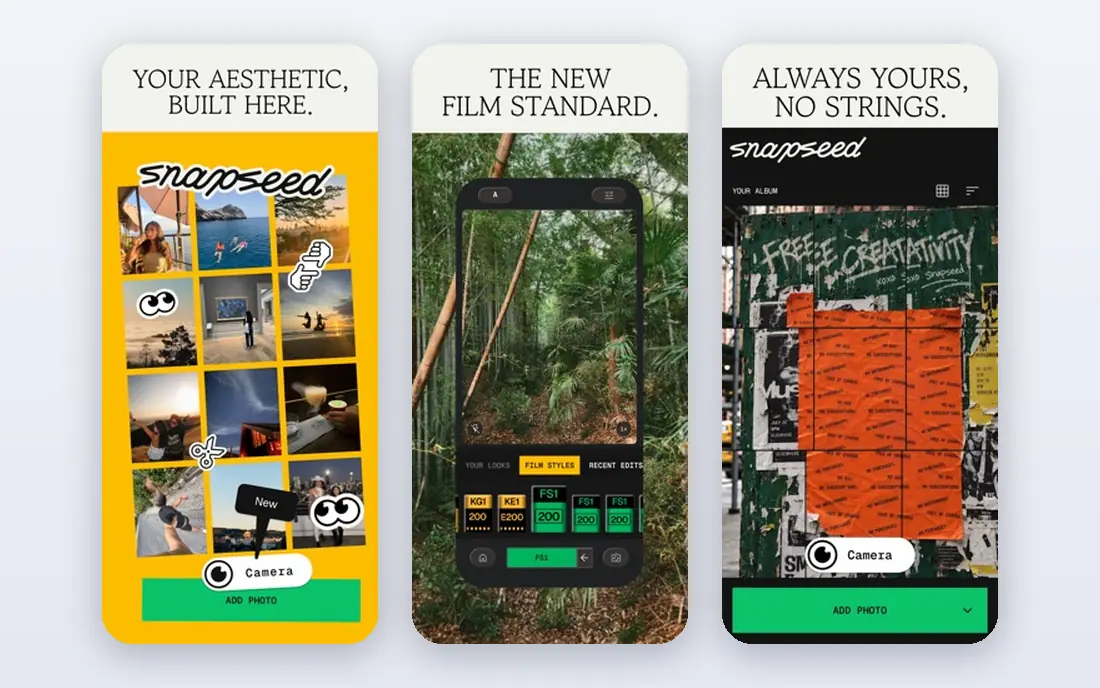 Snapseed app screenshots
