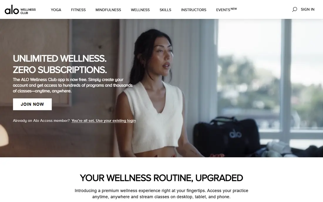 Alo Moves website