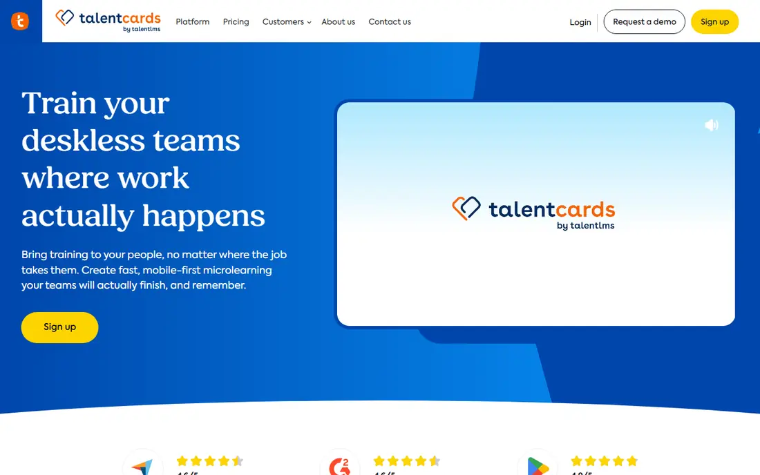TalentCards website
