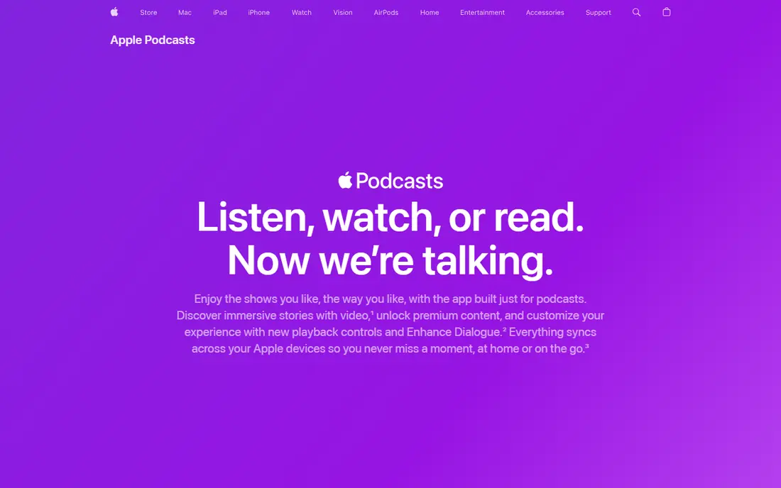 Apple Podcasts website