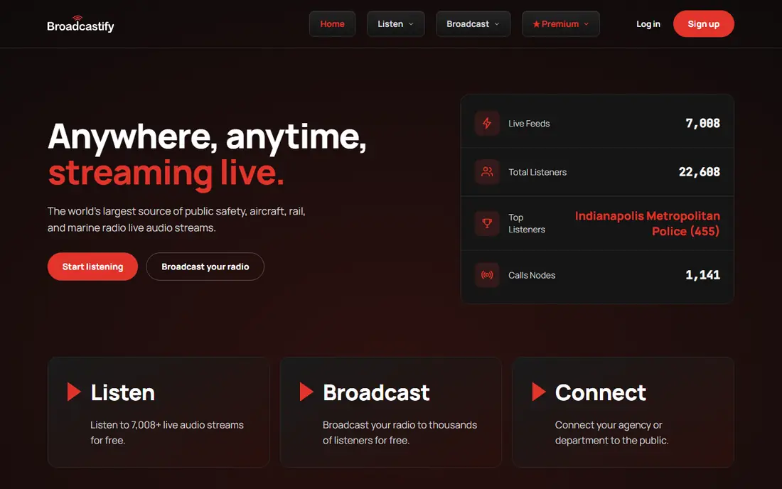 Broadcastify website