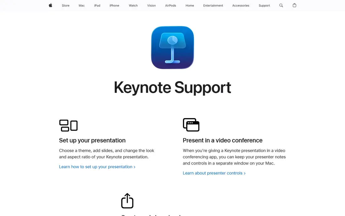 Apple Keynote website
