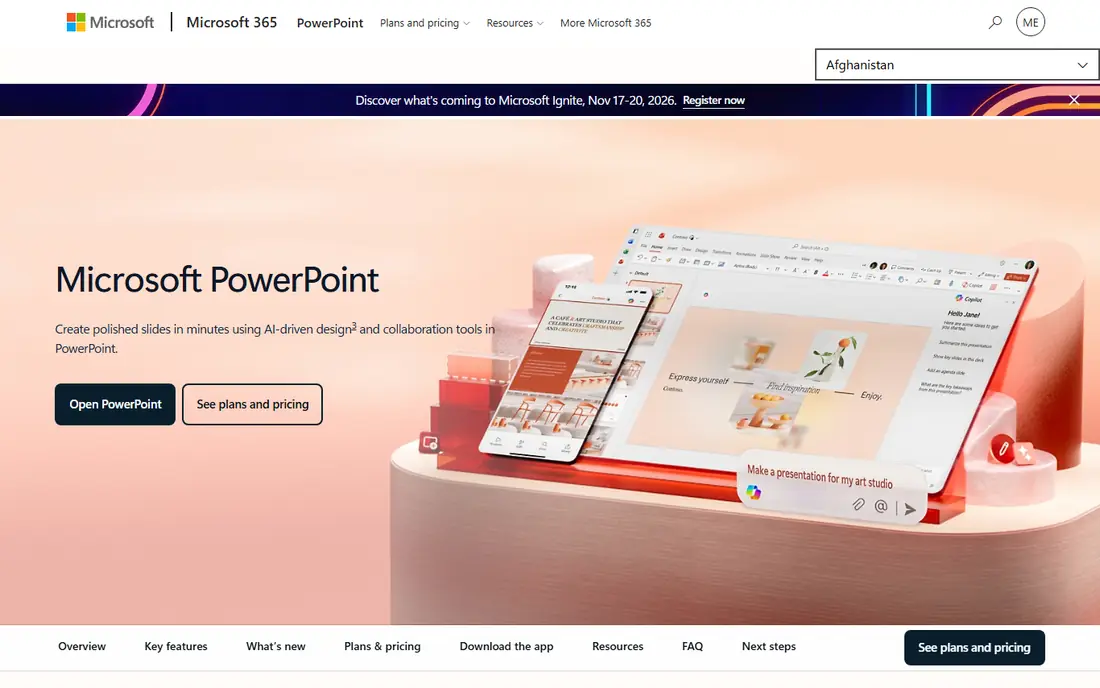 Microsoft PowerPoint website