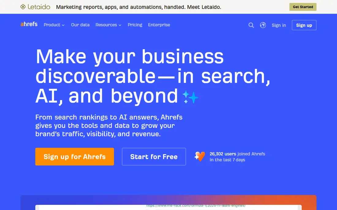 Ahrefs website