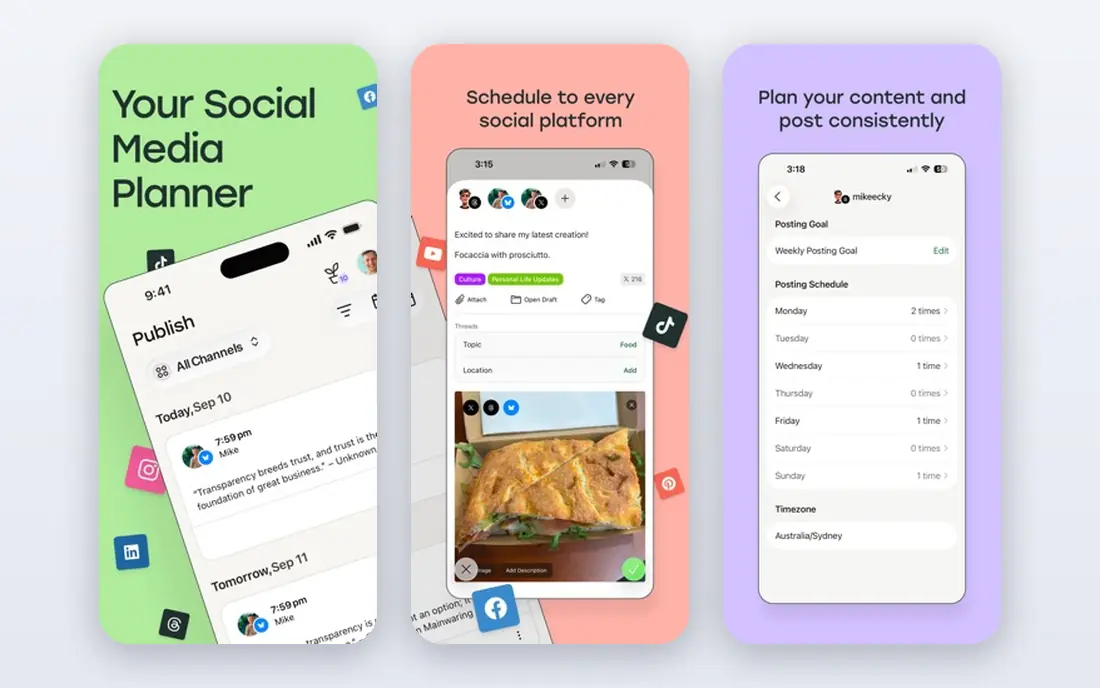 Buffer app screenshots