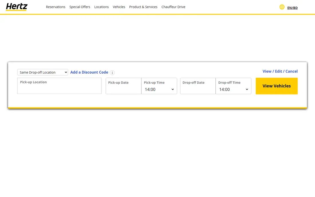 Hertz website