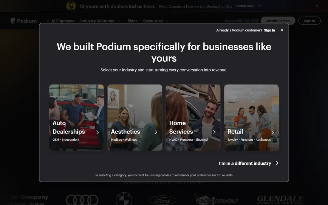 Podium website