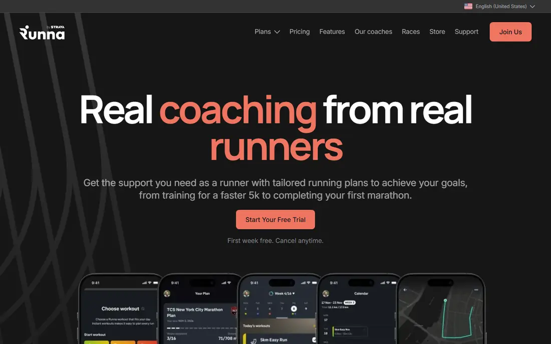 Runna website