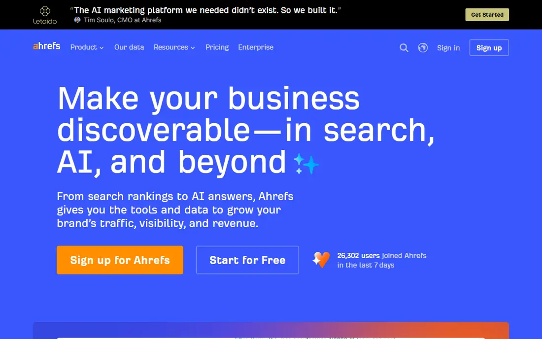 Ahrefs website