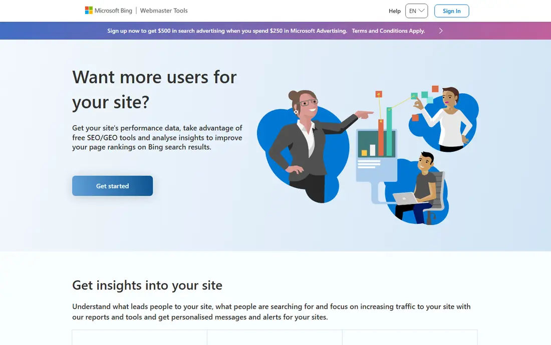 Bing Webmaster Tools website