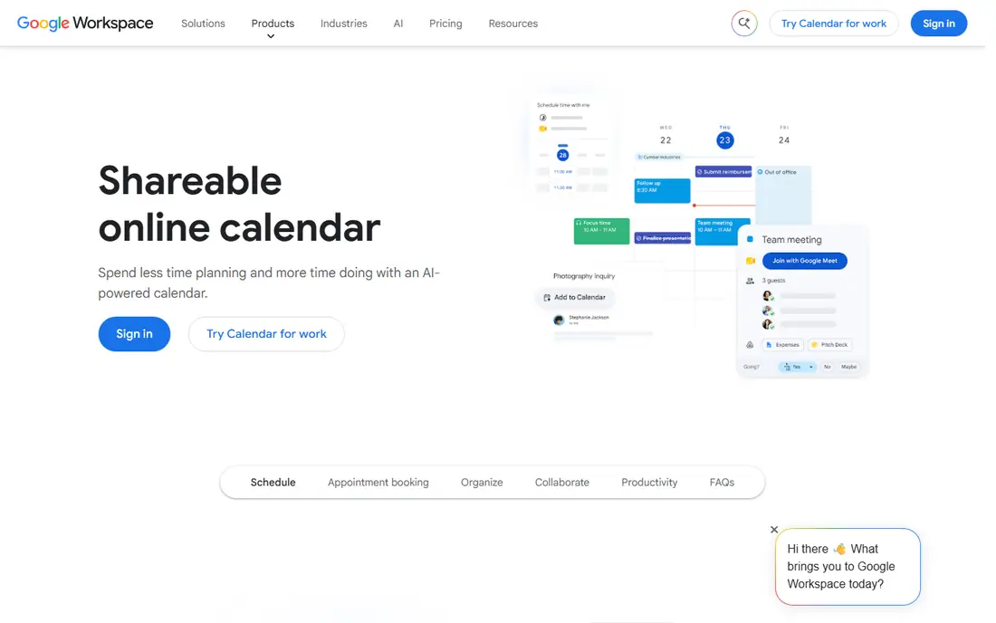 Google Calendar website