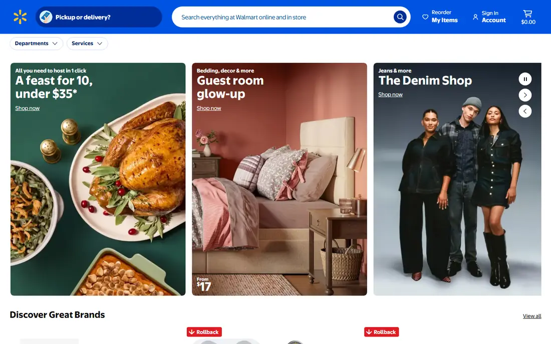 Walmart website