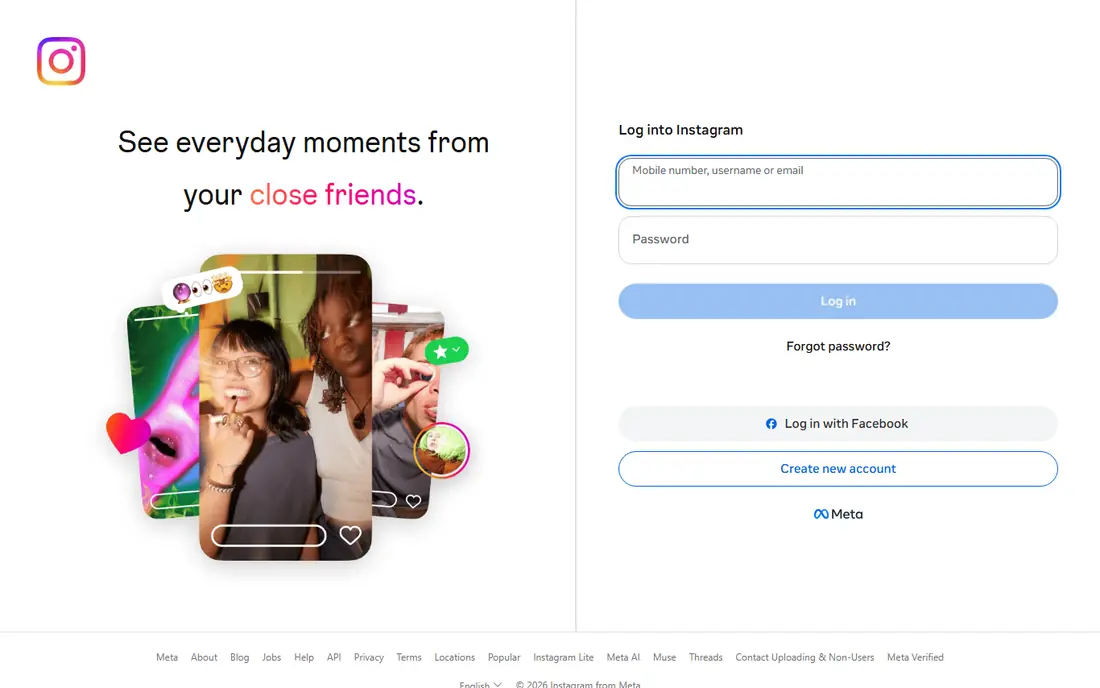 Instagram website