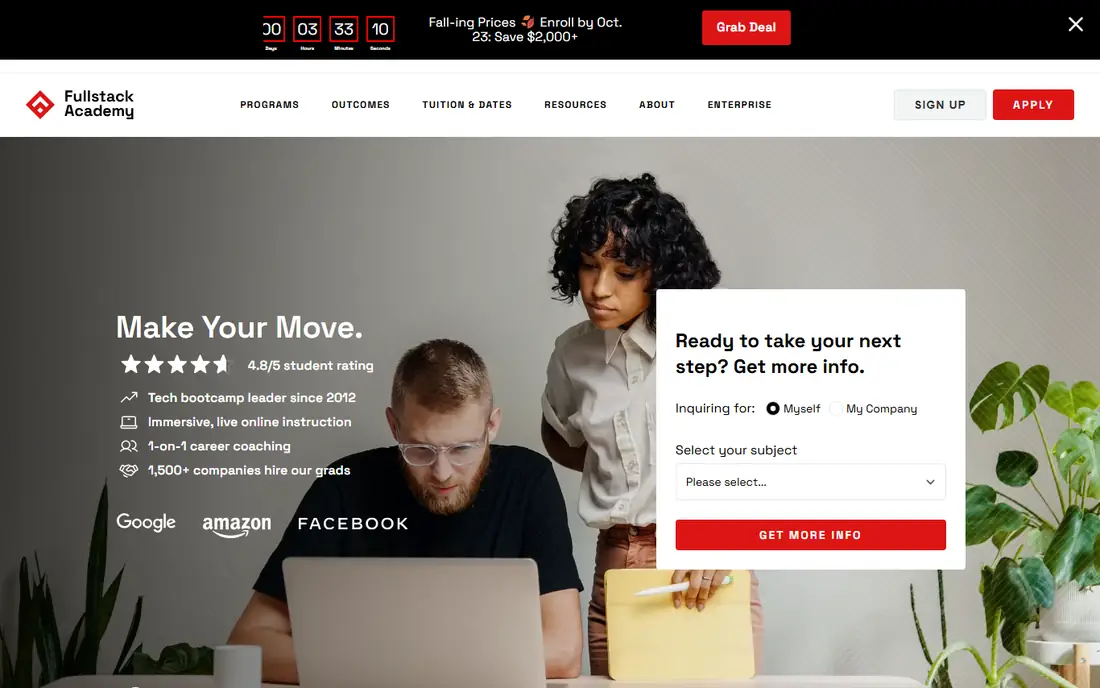 Fullstack Academy website