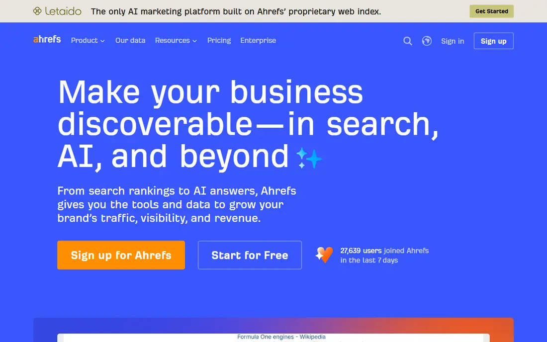 Ahrefs website