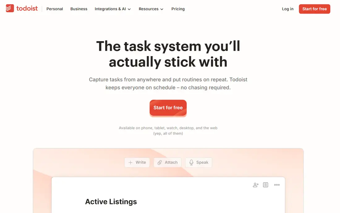 Todoist website