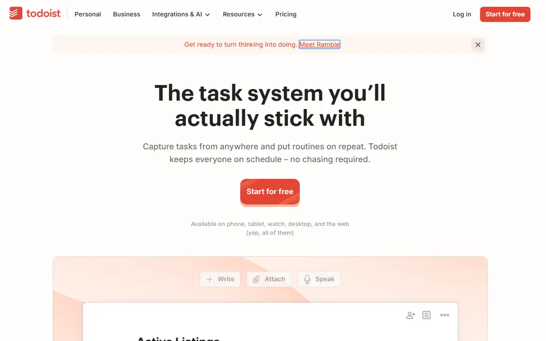 Todoist website
