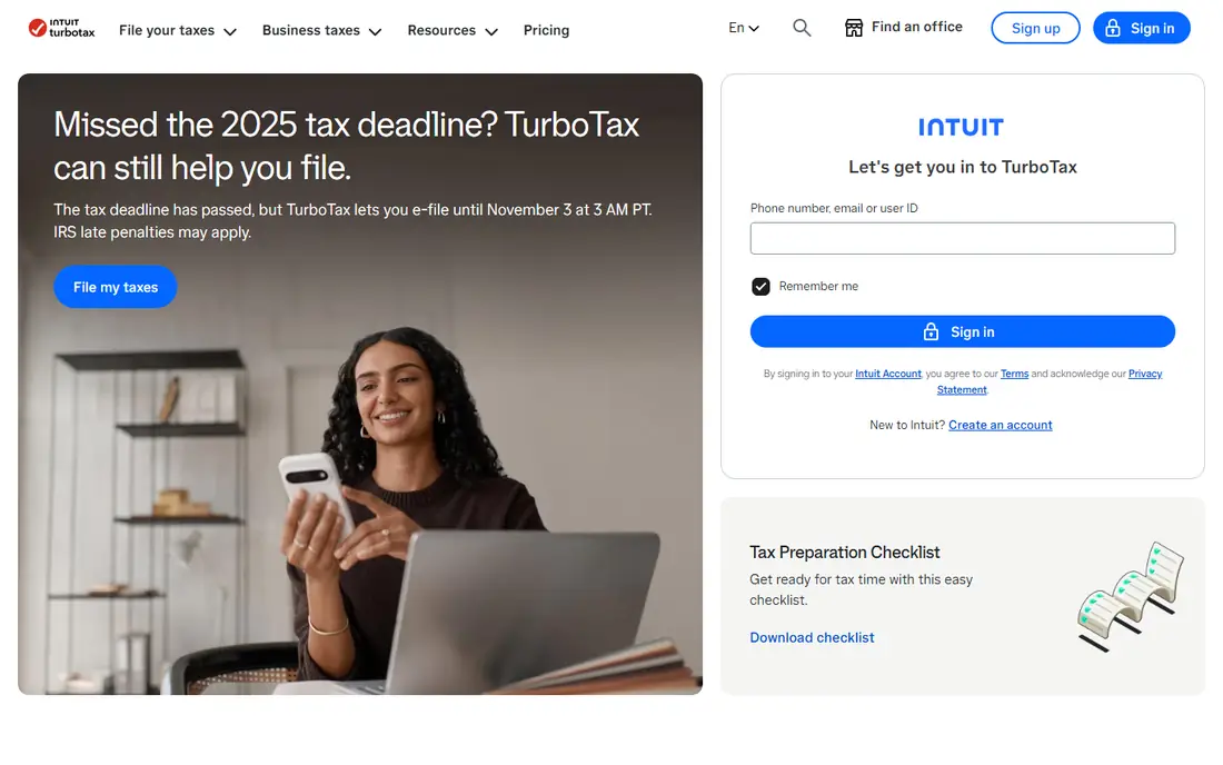 TurboTax website