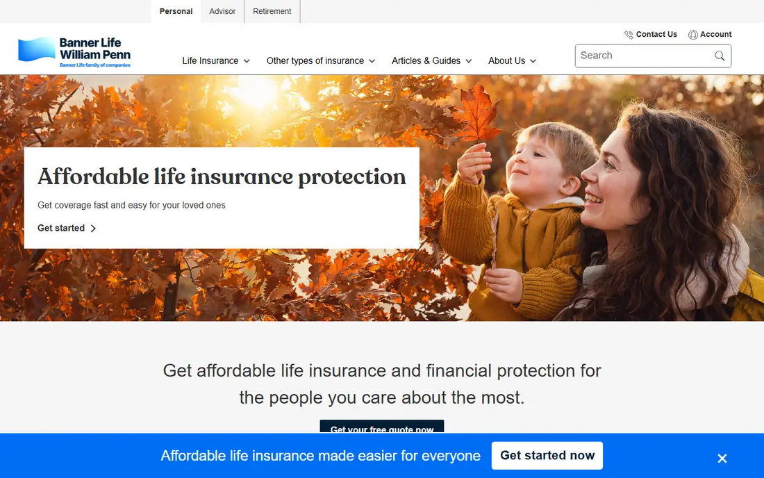 Banner Life website