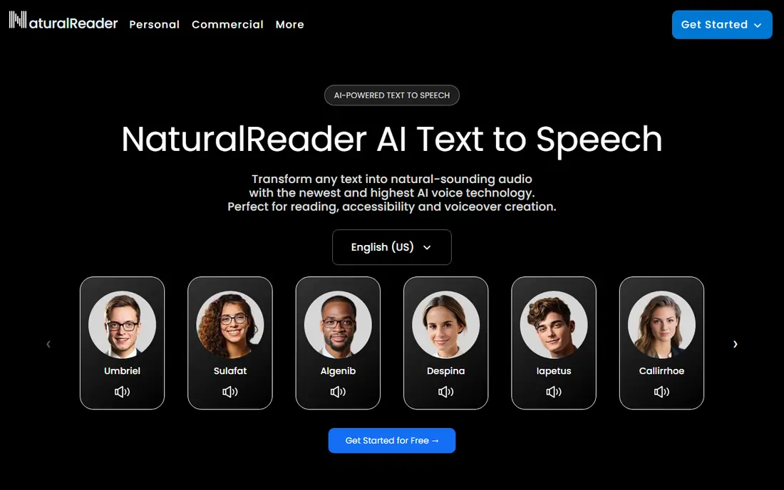 NaturalReader website