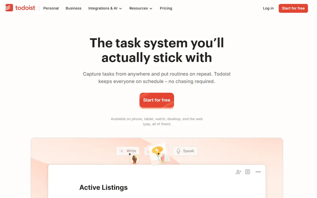 Todoist website