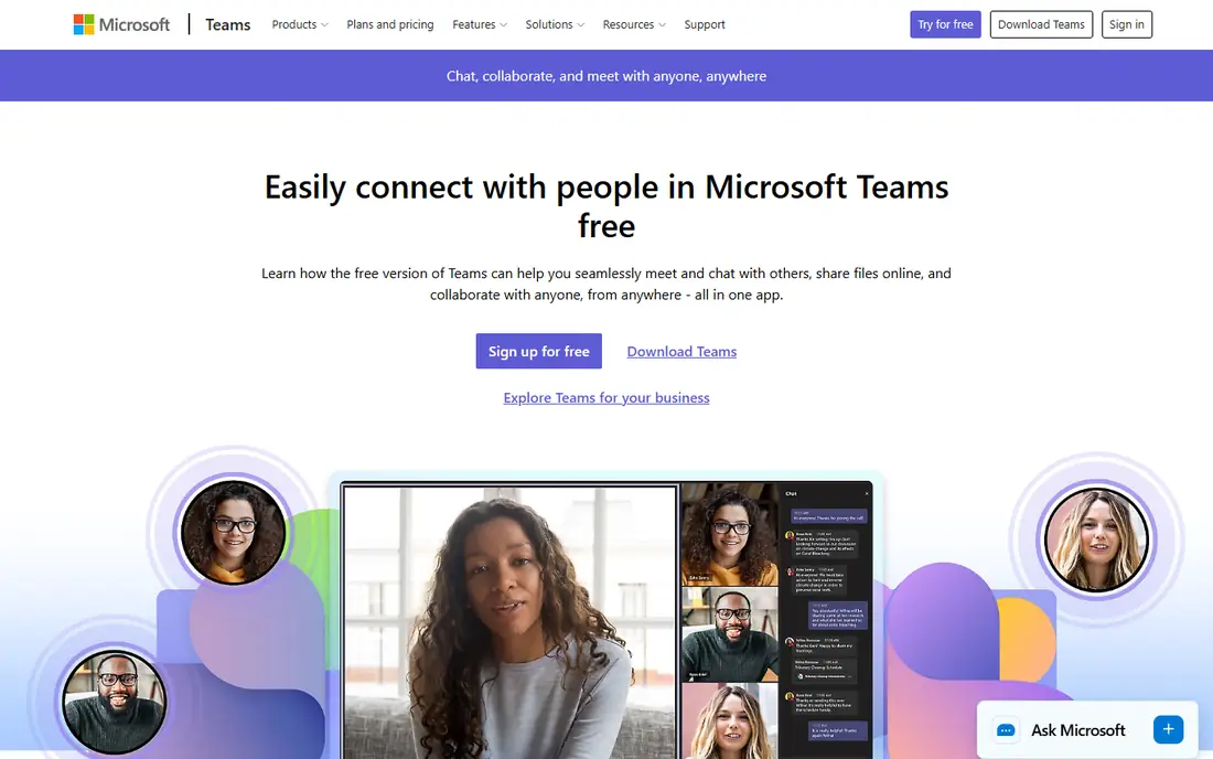 Microsoft Teams website