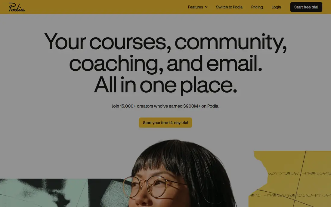 Podia website