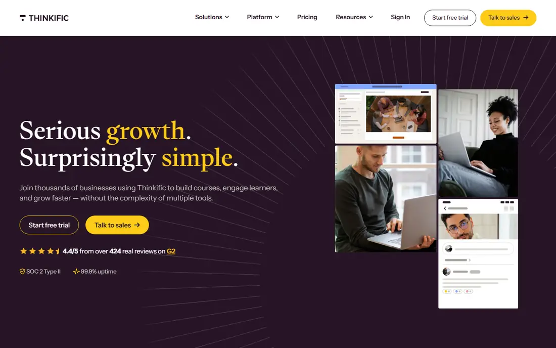 Thinkific website
