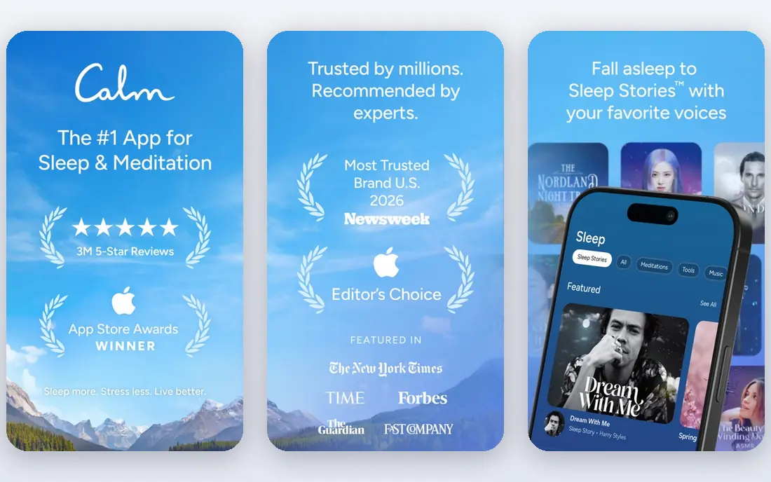 Calm app screenshots