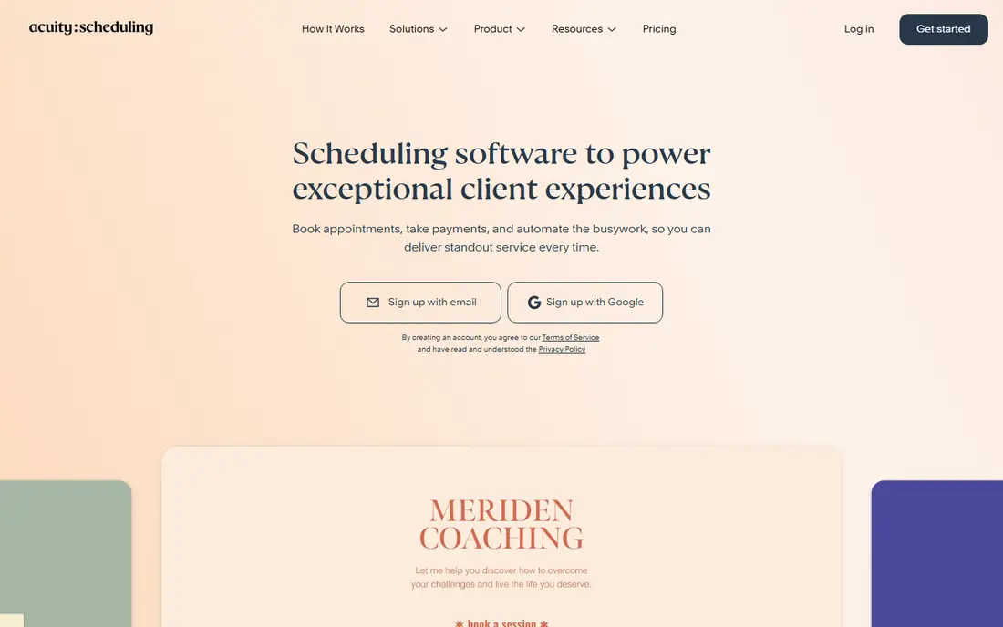 Acuity Scheduling website