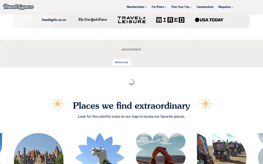 Roadtrippers website