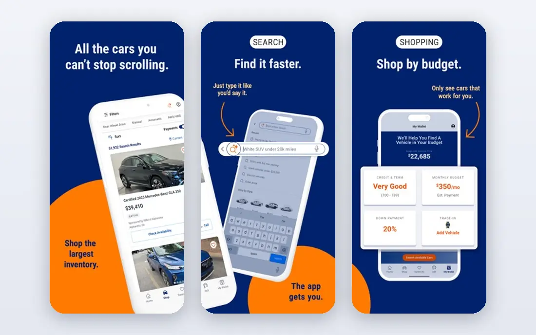 Autotrader app screenshots