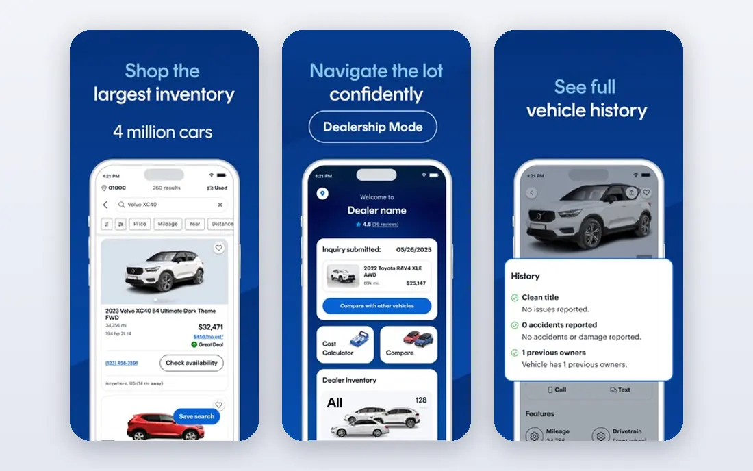 CarGurus app screenshots