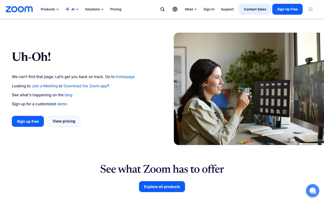Zoom Events website